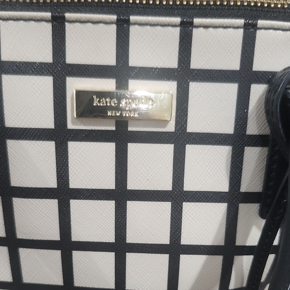 Kate Spade Black and Cream Grid Satchel - Picture 2 of 11